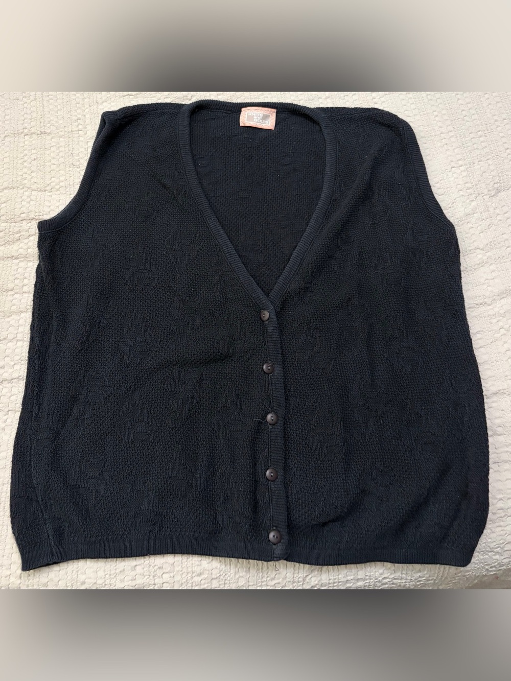 Black V-Neck Button Front Women's Sweater Vest